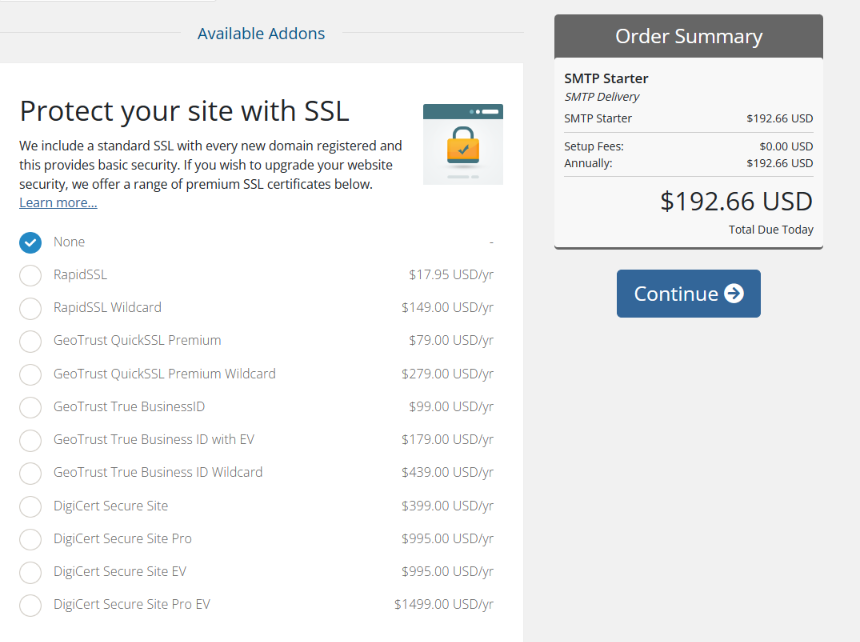 smtp starter addon